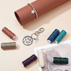 15ロール15色ミシン糸  平らな、頑丈な、強い、境界のある  ポリエステルレザーミシンワックススレッド  カラフル  0.45mm  約43.74ヤード（40m）/ロール  1ロール/カラー&nbsp;YC-WH0010-02