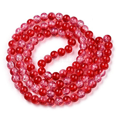 Transparent Crackle Baking Paint Glass Beads&nbsp;X1-DGLA-T003-01B-08