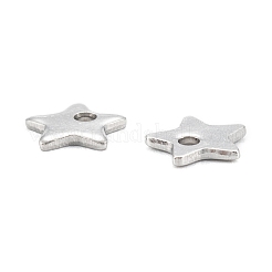 変色しない304ステンレススチールチャーム  スター  ステンレス鋼色  6x6x0.6mm  穴：1.2mm&nbsp;STAS-K218-06P