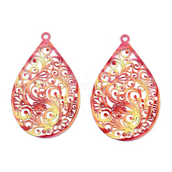 Spray Painted 430 Stainless Steel Filigree Big Pendants&nbsp;STAS-TAC0004-052G