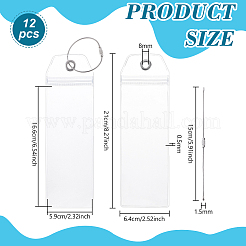 透明PVC荷物タグ  金属リング付き  長方形  透明  210x64x0.5mm  穴：8mm&nbsp;DIY-WH0899-503