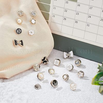 Nbeads 120 個 40 スタイルシャツブローチボタン 安全ブローチ