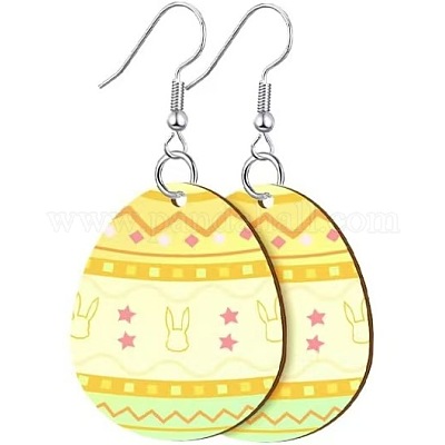 Printed Easter Acrylic Dangle Earrings&nbsp;FS-WG616F7-05-1