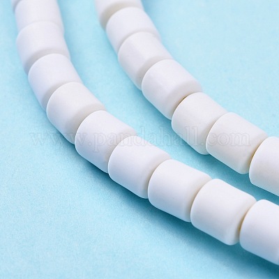 樹脂粘土ビーズ連売り  コラム  ホワイト  5~7x6mm  穴：1.5~2mm  約61~69個/連  15.74インチ&nbsp;CLAY-T001-C14-1