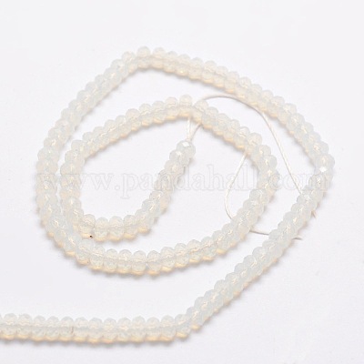 オパールビーズ連売り  ロンデル  多面カット  4x2~3mm  穴：1mm  約115個/連  14インチ&nbsp;G-E316-2x4mm-27-1
