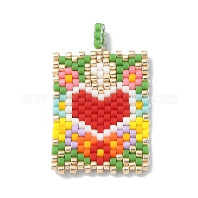 Handmade Japanese Seed Loom Pattern Seed Beads&nbsp;PALLOY-MZ00105-01-1