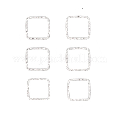 アイアン製フレームコネクター  長方形  銀  13x13mm&nbsp;IFIN-WH0061-07S-1