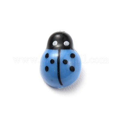 プラスチックカボション  てんとう虫  ライトスカイブルー  13x9.5x5.8mm&nbsp;FIND-TAC0013-06A-04-1
