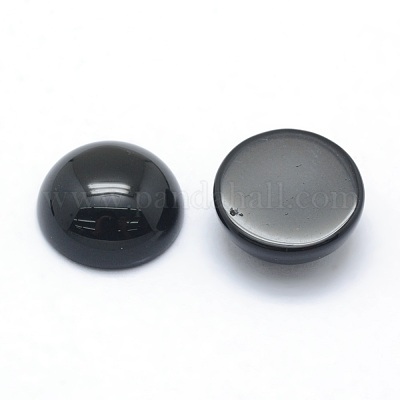天然染色＆加熱黒瑪瑙カボション  半円  12x5~6mm&nbsp;G-P393-R02-12mm-1