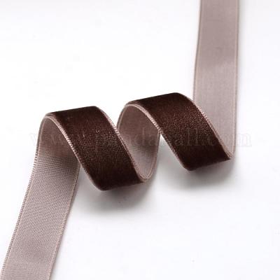 5/8インチの片面ベルベットリボン  ココナッツブラウン  5/8インチ（15.9mm）  約25ヤード/ロール（22.86メートル/ロール）&nbsp;OCOR-R019-15.9mm-208-1