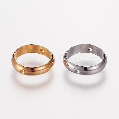 真鍮製ビーズフレーム  リング  ミックスカラー  12x3mm  穴：0.5mm&nbsp;KK-F695-02-1