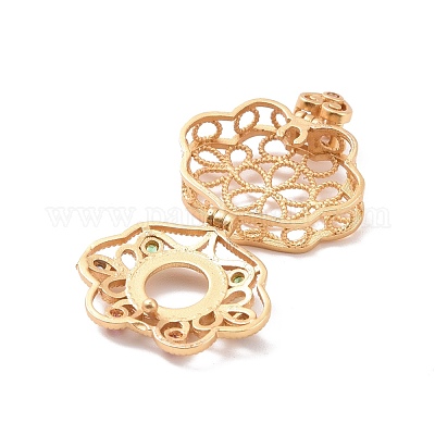 Brass Micro Pave Colorful Cubic Zirconia Locket Pendants&nbsp;KK-G390-29MG-1
