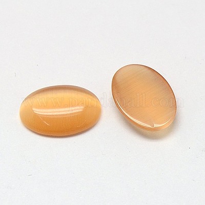 キャッツアイカボション  オーバル  砂茶色  18x13x2.5~3.5mm&nbsp;CE-J005-13x18mm-04-1