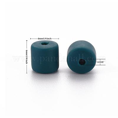 樹脂粘土ビーズ連売り  コラム  ティール  5~7x6mm  穴：1.5~2mm  約61~69個/連  15.74インチ&nbsp;CLAY-T001-C10-1
