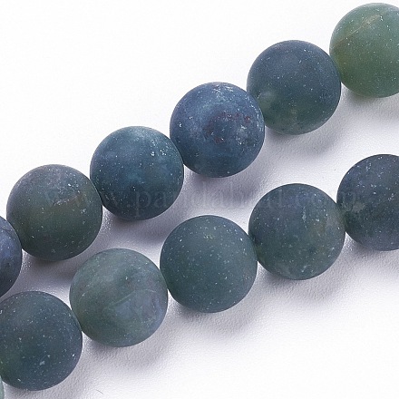 Natural Moss Agate Beads Strands G-F520-58-6mm-1