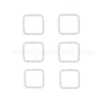 アイアン製フレームコネクター  長方形  銀  13x13mm&nbsp;IFIN-WH0061-07S-1