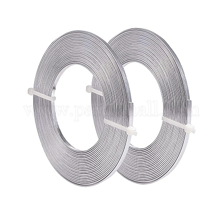 アルミ製ワイヤー  フラット  銀  3x1mm  約16.4フィート（5m）/ロール&nbsp;AW-BC0002-01B-3mm-1