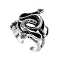 Alloy Open Cuff Ring, Knitting Loop Crochet Loop, Yarn Guide Finger Holder for Women, Antique Silver, Snake, Inner Diameter: 1.9cm