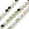 Rhinestone and Iron Cup Chain, with Spool, Jet, 2x2x2mm, about 10yard/roll