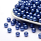 Imitation Pearl Acrylic Beads, Dyed, Round, Royal Blue, 8x7.5mm, Hole: 2mm, about 1900pcs/pound