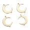 Brass Links Connectors, Nickel Free, Long-Lasting Plated, Moon, Real 14K Gold Plated, 22x16.5x1mm, Hole: 1.2mm
