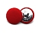 1-Hole Cloth Metal Buttons, Flat Round, Red, 20mm