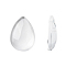 Transparent Teardrop Glass Cabochons, Clear, 18x13x4.5mm