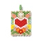 Handmade Japanese Seed Loom Pattern Seed Beads, Rectangle with Heart Pendants, Red, 32x19.5x1.5mm, Hole: 2.5mm
