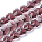 Transparent Glass Beads, Faceted, Heart, Old Rose, 14x14x8.5mm, Hole: 1mm