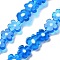 Handmade Millefiori Lampwork Beads Strands, Flower, Deep Sky Blue, 7.5~8.5x7.5~8.5x3~3.5mm, Hole: 0.8mm, about 50pcs/strand, 15.75~15.94 inch(40~40.5cm)