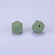六角形のシリコンフォーカルビーズ  ミディアムシーグリーン  23x17.5x23mm  穴：2.5mm&nbsp;SI-JX0020A-104-1
