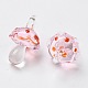 手作りランプワークペンダント  バンピー  キノコ  ピンク  24.5~29.5x15~18.5mm  穴：2~5mm&nbsp;LAMP-M021-01O-2