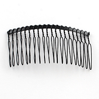 ヘアアクセサリーアイロンヘアコームパーツ  ブラック  38x73mm&nbsp;OHAR-Q043-15