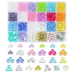 DIY Jewelry Making Findings Kit, Including Acrylic & Plastic Beads, Alloy Enamel Charms, Mixed Color, 5mm, Hole: 1.5mm
