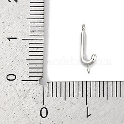 304ステンレススチールレターコネクタチャーム  ステンレス鋼色  文字J  12.5x4x2mm  穴：1.2mm&nbsp;STAS-M108-01P-10