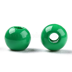 塗装合金ビーズをスプレー  ラウンド  シーグリーン  4x3mm  穴：1.2mm&nbsp;PALLOY-TAC0044-50J