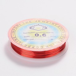 銅製ワイヤー  長持ちメッキ  レッド  22ゲージ  0.6mm  約19.68フィート（6m）/ロール&nbsp;CWIR-CW0.6mm-13