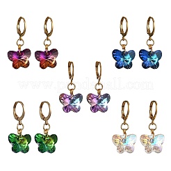 304 Stainless Steel Glass Hoop Earrings&nbsp;EJEW-JE06486