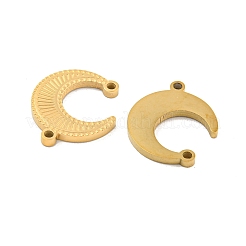 イオンプレーティング（IP）304ステンレススチール三日月リンクコネクタチャーム  テクスチャ  ゴールドカラー  16x14x1.6mm  穴：1.2mm&nbsp;STAS-S135-07G