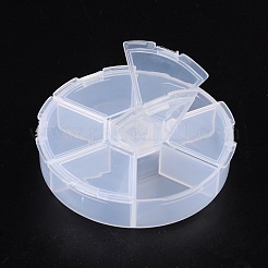 プラスチックビーズ収納ケース  フリップトップビーズ収納  ネイルアートの装飾用のアクセサリー箱  6のコンパートメント  直径約7.8 CM  高さ1.8センチ&nbsp;C044Y
