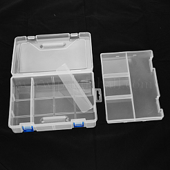 プラスチックビーズ収納ケース  5のコンパートメント  長方形  透明  247x163x60mm  コンパートメント：155x114~72x74mm&nbsp;CON-S028