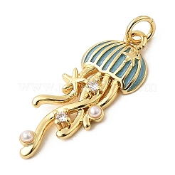 Brass Enamel Pendants&nbsp;KK-CJC0013-16G-03