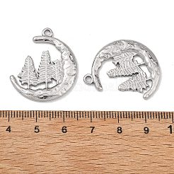 304ステンレスペンダント  月と木のチャーム  ステンレス鋼色  29x25x2mm  穴：2mm&nbsp;SA-B006-06P-C