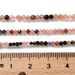 天然＆合成混合宝石ビーズ連売り  多面カットラウンド  2mm  穴：0.5mm  約175~233個/連  15.16''~15.35''（38.5~39センチメートル）&nbsp;G-RM2025-A16-2mm-C