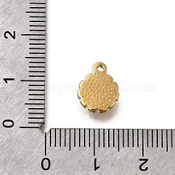 304ステンレススチールチャーム  ラインストーン付き  花のチャーム  イオンプレーティング（ip）  18KGP本金メッキ  11x8.5x3mm  穴：1.2mm&nbsp;STAS-F318-10A-G