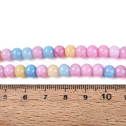 Ombre Effect Opaque Crackle Glass Beads Strands&nbsp;GLAA-Q106-01A-A08