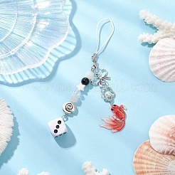 2Pcs Acrylic Gemtone Plastic Phone Hand Strap Chains&nbsp;HJEW-JM03025-02