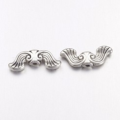 合金ビーズ  ウイング  カドミウムフリー＆鉛フリー  アンティークシルバー  19x7.5x3.5mm  穴：1.5mm&nbsp;X-EA9130Y