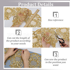 Flower Polyester Lace Trim&nbsp;OCOR-WH0078-409