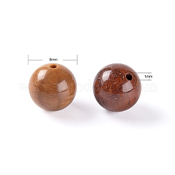 100Pcs 8mm Natural Petrified Wood Round Beads&nbsp;DIY-LS0002-04